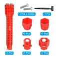 thumbnail image 3 of Uxcell 14 in 1 Faucet and Sink Installer Multipurpose Wrench Plumbing Tool for Toilet Bowl Bathroom Basin, Red, 3 of 6