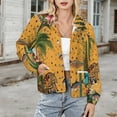 thumbnail image 3 of Jackets for Women Winter Coat Jackets Flannel Stand Collar Jacket(Tropical Jungle Leopard Vibrant Scene,Size:S-4XL), 3 of 7