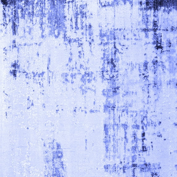 Ahgly Company Machine Washable Indoor Square Oriental Blue Industrial Area Rugs, 7' Square