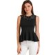 thumbnail image 5 of INSPIRE CHIC Top Peplum Sin Mangas Con Cuello Redondo Y Panel De Encaje De Malla Floral Para Mujer Negro XS, 5 of 7