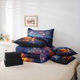 thumbnail image 6 of Catabedysis Happy Camping 7 Pieces Full Size Bedding Sets,Night Camper Print Full Size Bed in a Bag For Boys,Multicolor,Black Reversible, 6 of 7