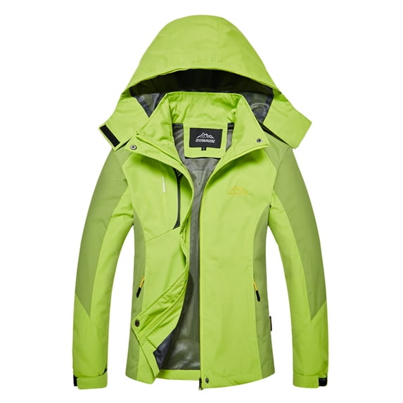 Frontwalk Waterproof Rain Jacket for Womens Mens Lightweight Outdoor Raincoat Windbreaker Hooded for Hiking Fishing Women Fruit Green M