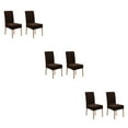 thumbnail image 2 of Youkk 2pcs/set Dirt-proof Velvet Chair Covers - Exquisite Craft Elastic Belt Machine Washable Dining Room Brown 2 pcs 3Set, 2 of 6