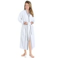 thumbnail image 5 of Unisex Luxurious Plush Turkish Cotton Kimono Robe, Large, Charcoal-White by Blue Nile Mills, 5 of 9