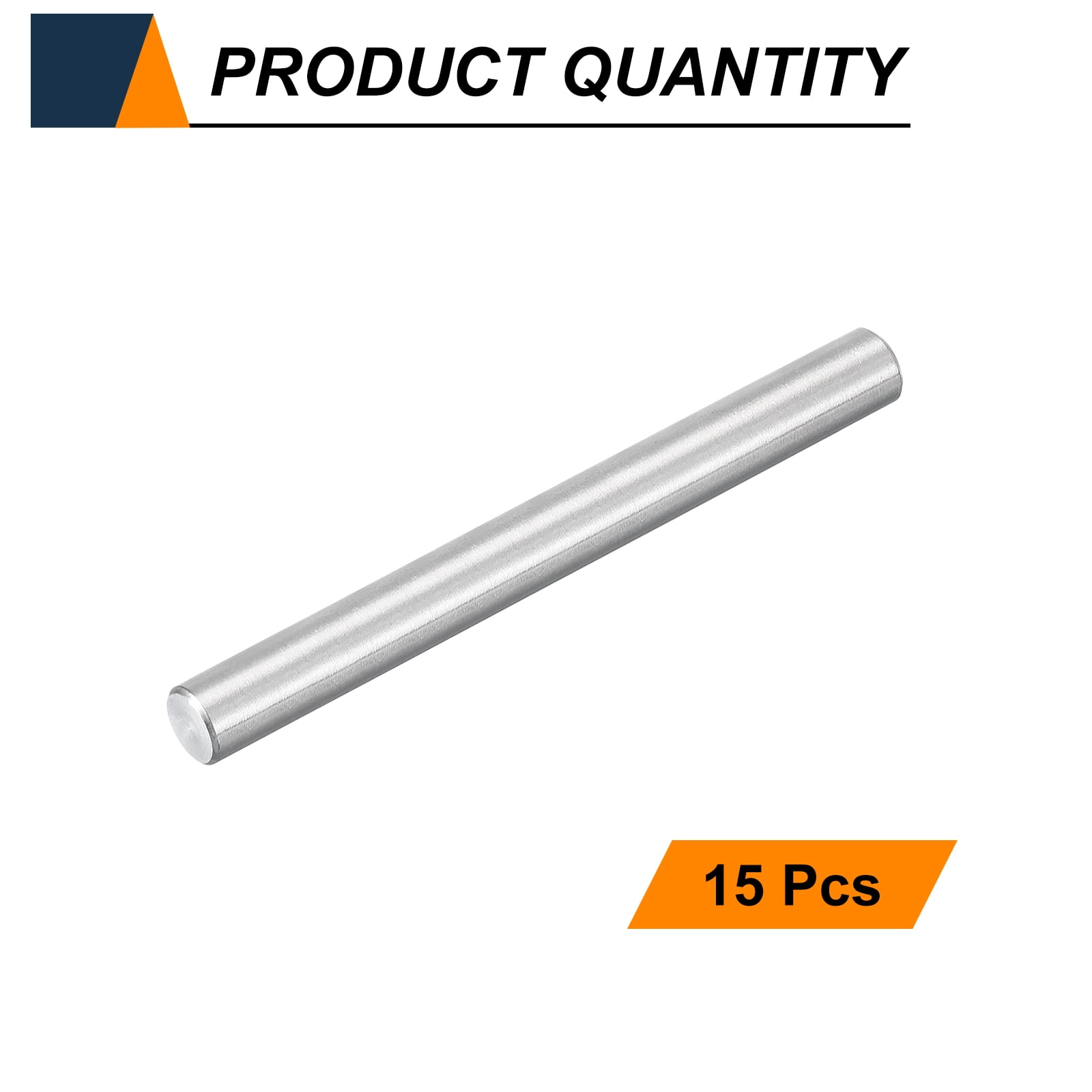 Uxcell 15pcs Dowel Pins M8(8mm) x 85mm 304 Stainless Steel Cylindrical Shelf Support Peg Pin Rod Fasten Elements for Metal Devices Wood Furniture DIY Installation, Silver