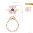 thumbnail image 4 of ANGARA Natural Amethyst Aquarius Criss-Cross Domed Ring with Diamonds in 14K Rose Gold for Women (Size-4mm) | February Birthstone, Anniversary, Jewelry Gift for Women | Natural Amethyst Ring, 4 of 8