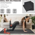 thumbnail image 6 of MAXVINI Puzzle Exercise Mat ½ in Thick, EVA Interlocking Foam Tiles with Diamond Non-Slip Surface for Home Gym, Yoga - Charcoal Black, 12.2" x 12.2" x ½" (36-Piece Set)​, 6 of 11