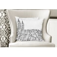 thumbnail image 4 of Ambesonne White Throw Pillow Cover 2 Pack, Sketch Style Cityscape, 20", Black White, 4 of 6
