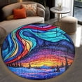 thumbnail image 4 of Round Rug, Aurora Borealis20 Soft Washable Carpet, Non-Slip Floor Mat for Living Room Bedroom Home Decor 24 Inch, 4 of 6