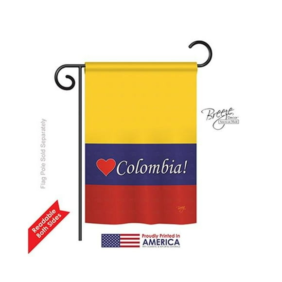 Breeze Decor 58161 Colombia 2-Sided Impression Garden Flag - 13 x 18.5 in.