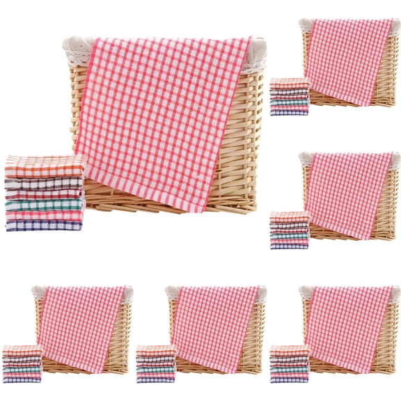 Kitchen Towels and Dishcloths Set, Set of 6 Cotton Terry Kitchen Dish Towels, Super Soft and Absorbent Dish Cloths