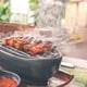 thumbnail image 4 of 10 brochetas planas de hierro para satay para verduras, fáciles de limpiar, reutilizables, para barbacoa, 4 of 6