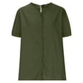 thumbnail image 4 of Dressy Shirts for Women Button Down Solid Color Short Sleeve Lapel Collared Blouses Ladies Summer Casual Beach Tops, 4 of 6