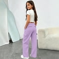 thumbnail image 2 of XINXIAOO Unisex Boys Girls Sweatpants Relaxed Fit Elastic Waist Casual Pants with Pockets Girls Athletic Pants Purple Joggers for Boys Active Pants Size 9-10 Years, 2 of 8