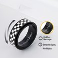 thumbnail image 4 of Men’s Spinner Ring 8mm Stainless Steel Racing Flag Fidget Ring – “This Too Shall Pass” Engraved Anxiety Relief Band, Checker Pattern Rotatable Ring for Stress Relief & Gift, 4 of 14