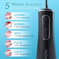 thumbnail image 5 of MySmile LP211 Cordless Portable Water Flosser for Teeth Cleaning, Oral Irrigator, Electric Water Dental Picks, 5 Modes, 8 Jet Tips, Travel Bag, Black, 5 of 9