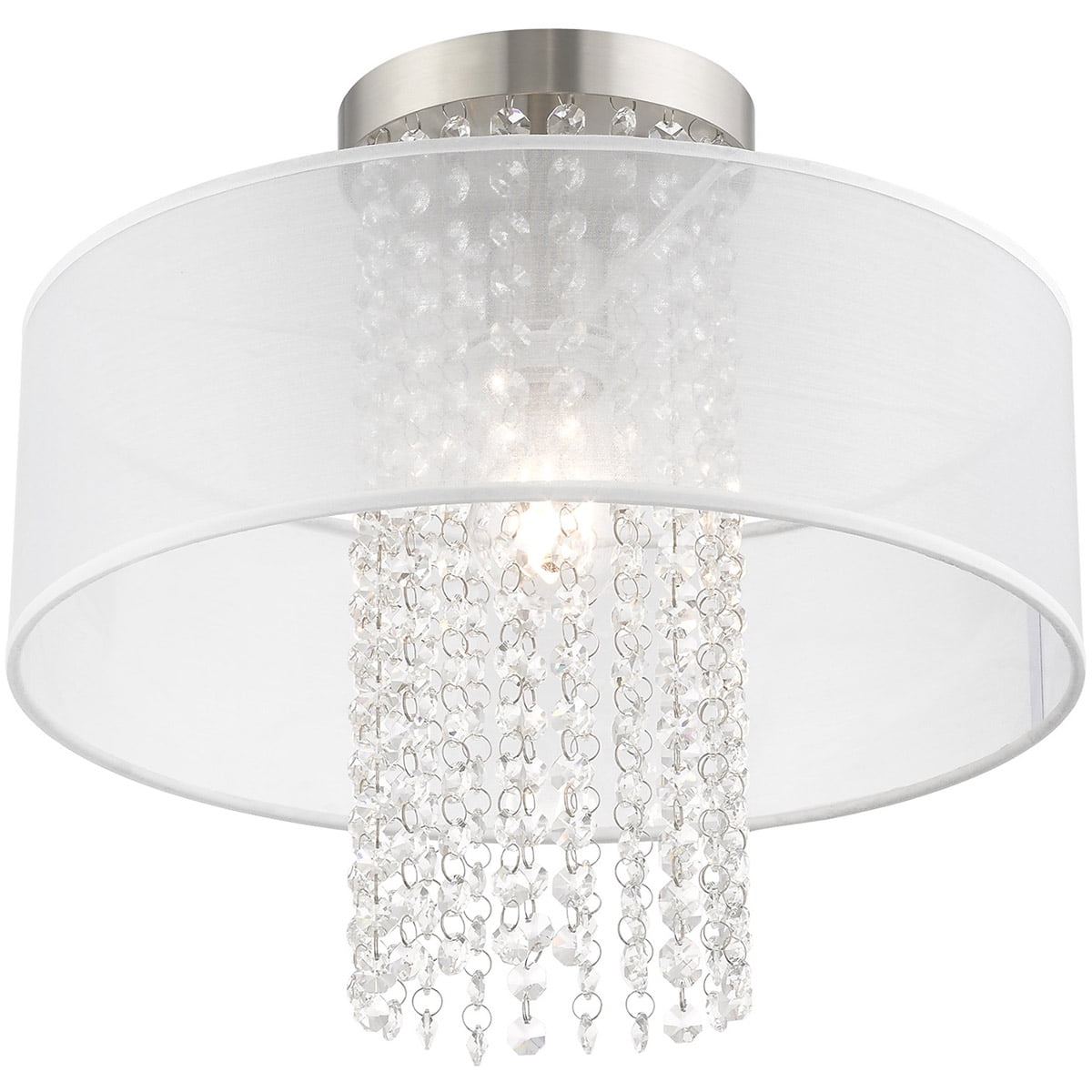 1 Light Brushed Nickel Ceiling Light fixture with Steel base material
