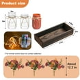 thumbnail image 3 of Huisuilinss 3 PCS Mason Jar Centerpiece Table Decorations,Mason Jar Table Centerpiece Decor,Spring Artificial Flowers Table Decorations With Wood Tray And Light For Home Kitchen Living Room, 3 of 6