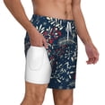 thumbnail image 3 of Picia Merry Christmas pattern Mens Swim Trunks with Compression Liner Stretch Beach Shorts Quick Dry with Zipper Pockets No-Chafing Board Shorts-X-Large, 3 of 9