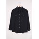 thumbnail image 1 of ABPHQTO Camisa abotonada de manga larga con bolsillo liso negro para mujer, 1 of 5
