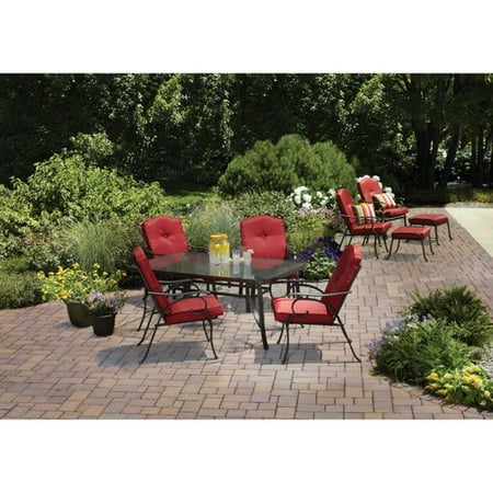 Mainstays Chester 10-Piece Value Dining Set, Red