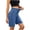 Blue, variant on UDAUDU Bermuda Jean Shorts for Women High Waisted Tummy Control Stretchy Pull On Denim Knee Length Shorts with Pockets Navy 2XL