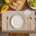 thumbnail image 4 of Pink Brown Floral Placemats Set of 4, Spring Flowers Placemats for Dining Table, Place Mats for Kitchen Tabletop, Waterproof Wipeable Dining Table Mats Set, 4 of 9