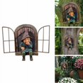 thumbnail image 3 of Elf Arbre de Porte Câlin Gnome Coquin Décoration en Résine Sculpture, 3 of 4