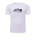 thumbnail image 3 of POASOD T-Shirt Graphique en Coton pour Hommes - Col Rond Noir Manches Courtes avec Imprimé Blanc Audacieux, Coupe Régulière Mode Urbaine Décontracté pour Confort Toutes Saisons, Design Imprimé Évolution, Confort, 3 of 7