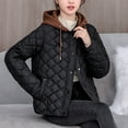 thumbnail image 4 of TFEOQRY Women's Short Padded Coats Jacket Loose and Thick Hooded Pocket Cotton Clothing Long Sleeved Parkas Black, 4 of 6