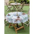 thumbnail image 5 of Outdoor Tablecloth with Umbrella Hole Zipper Blue Coastal Round Tablecloth 60" Waterproof Outside Table Cloth Ocean Nautical Coral Starfish Patio Table Cover Tablecloths for Picnic Party, 5 of 8