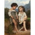 thumbnail image 2 of William Bouguereau 15x18 Black Ornate Wood Framed Double Matted Museum Art Print Titled - On the Edge of the Stream, 2 of 5