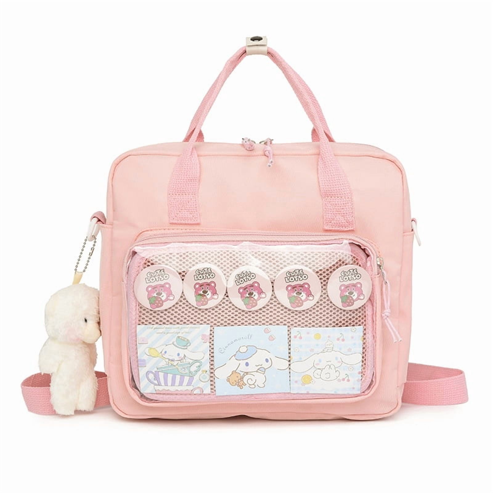 Baguery Kawaii Y2K Ita Backpack - 3-Way Crossbody Messenger Bag, Cute Tote Shoulder Purse for Women
