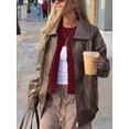 thumbnail image 6 of Women's Comfortable Solid Round Neck Loose Drop Shoulder Cardigan Sweater Top, Autumn Fashion Casual Outfit Fall, 6 of 11