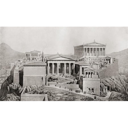 The Acropolis, Athens, Greece As It Would Have Appeared In Ancient Times From The Book Harmsworth History of The World Published 1908 Poster Print, 38 x 22 - Large