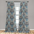 thumbnail image 5 of Ambesonne East Curtains, South Eastern Design, Pair of 28"x95", Pale and Dark Blue Beige, 5 of 5