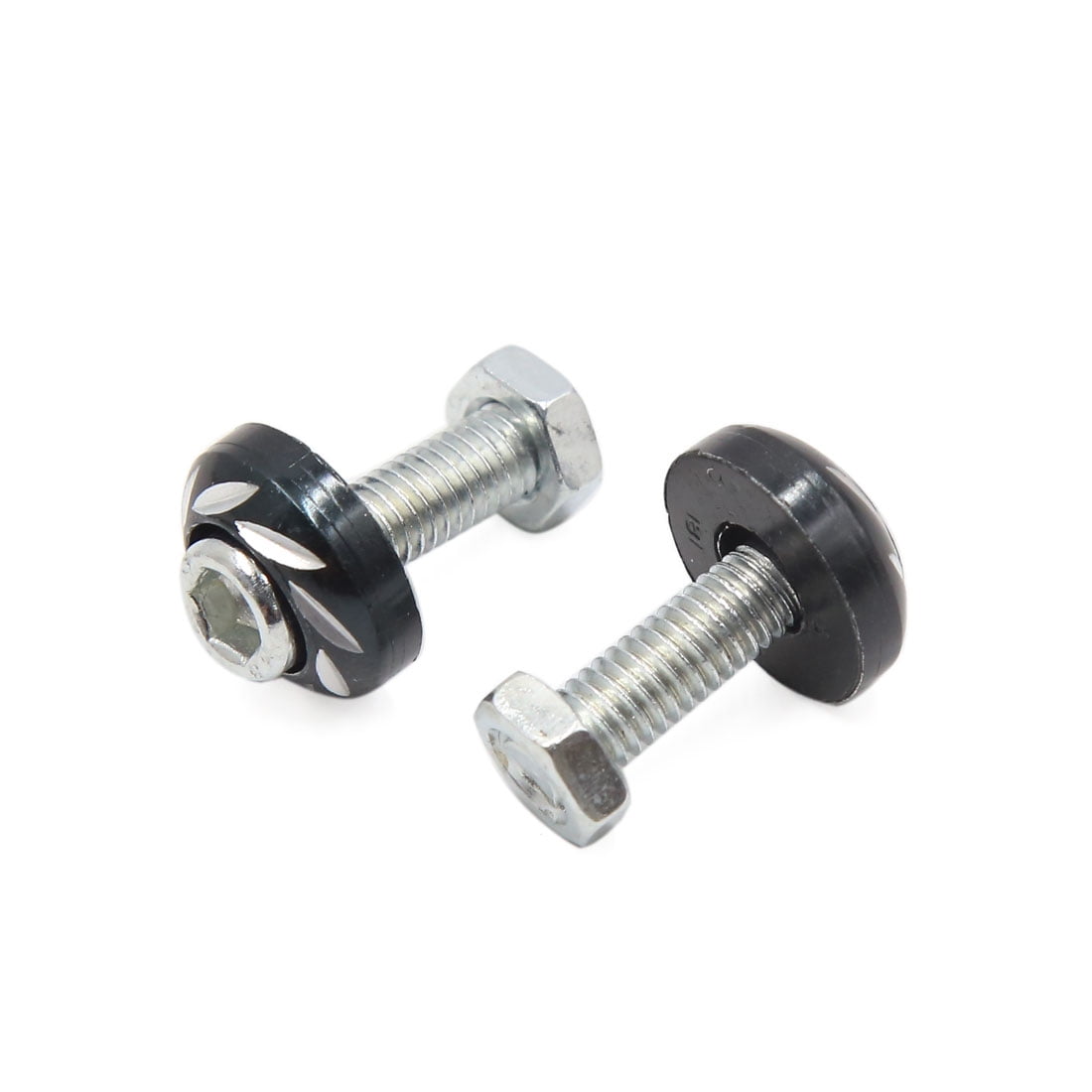 4pcs Black 6mm Thread Diameter Motorcycle License Plate Frame Screws