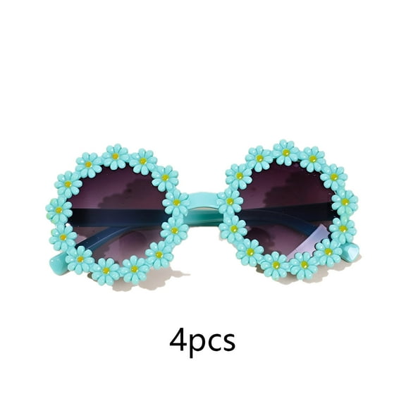 GJX 4Pcs Baby Sunglasses,Daisy Flower Design Toddler Sunglasses Age 2-4,Lightweight Comfortable Wearing Infant Sunglasses,Style1