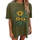 thumbnail image 5 of Faldas Cortas para Mujeres, Impresión de Flores Casual Oversized Camiseta de Manga Corta Top Hecho de 95% Poliéster 5% Spandex para Primavera Verano, Falda Corta de Verano, 5 of 7
