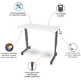 thumbnail image 5 of Stand Up Desk Store Crank Adjustable Height Rolling Standing Desk (Charcoal Frame/Gloss White Top, 60" Wide), 5 of 5