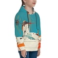 thumbnail image 3 of Picia Colorful Greek Windmills Pattern Youth Hoodie - Warm Pullover Sweatshirt with Kangaroo Pocket, Ideal for Boys and Girls-Medium, 3 of 6