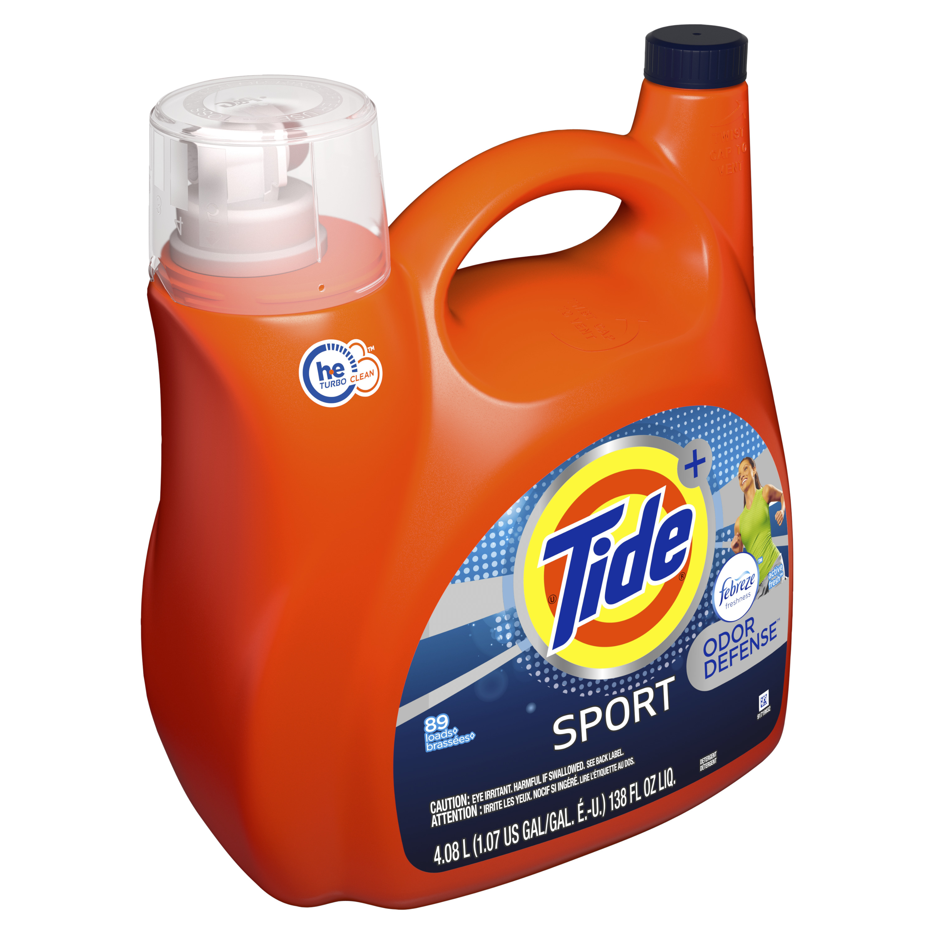Tide Plus Febreeze Odor Defense HE, 89 Loads Liquid Laundry Detergent, 138 fl oz - image 5 of 9