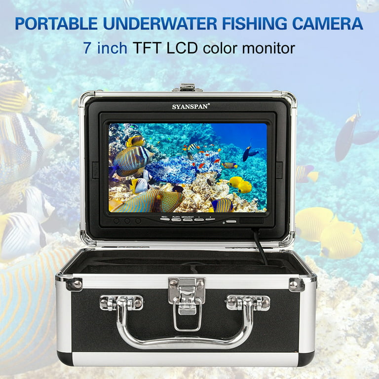 SYANSPAN 7 Inch 1200TVL Underwater Fishing Camera Fish Finder 12 Infrared  LED Lamps 15M for Ice Sea Fishing 