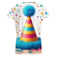 thumbnail image 6 of Party Hat And Festive Decorations Women's Blouse Short Sleeve Women's Top T-Shirt Spring Summer Clothes, 6 of 7