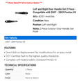 thumbnail image 2 of Left and Right Door Handle Set 2 Piece - Compatible with 2007 - 2009 Pontiac G5 2008, 2 of 2
