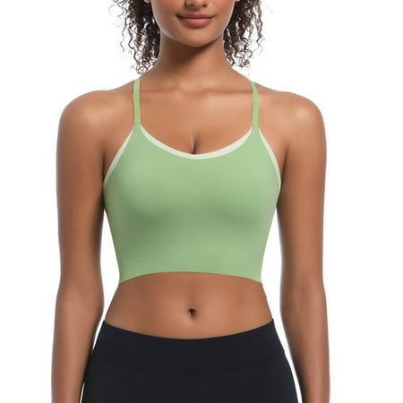 Uaswgudfs Womens U Neck Longline Sports Bra - U Back Workout Fitness Tank Tops Self-confidence 2025