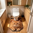 thumbnail image 6 of Gumesh Cute Cat U Shaped Bathroom Rugs Toilet Mat Cute Contour Rug Non Slip Water Absorbent Funny Bathroom Decor Washable Green Toilet Rug 20x16 Inch, 6 of 6