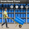 thumbnail image 4 of Costway Drum Hand Truck Steel Dolly Drum Cart 1200lbs Capacity with 2 Rubber Wheels Black, 4 of 12