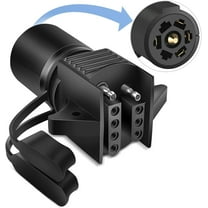 Nilight 7 Pin Round to 4-Way 5-Pin Flat Blade Light Adapter 2 in 1 Plug Trailer Connector for Tow Hitch Car RV Boat Truck