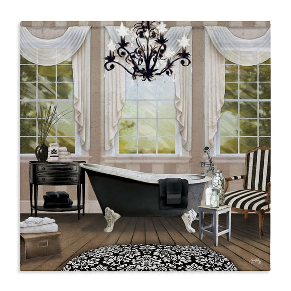 Stupell Industries Traditional Elegant Beautiful Bathroom Designer Pink Canvas Art, 24 x 24, by Elizabeth Medley